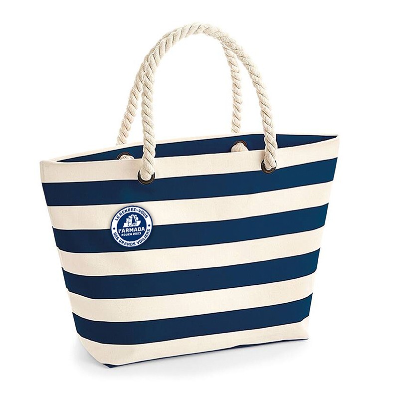 Armada's "Le Rendez-Vous des Grands Voiliers" striped beach bag
