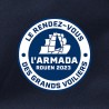Navy backpack with the official logo of Armada 2023