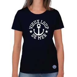 T-shirt Femme Navy 'Vieux Loup de Mer'